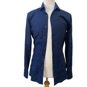 TED Baker Fitted Camouflage Print Dress Shirt Size 14.5 - 34/35. NWOT